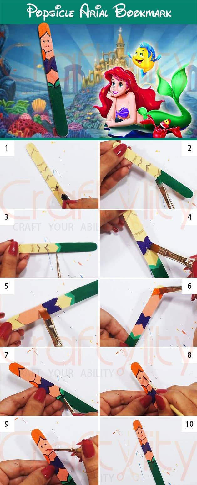 Diy 6 Simple Easy Popsicle Disney Princess Bookmarks Craftylity