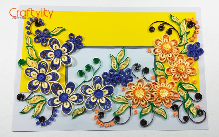 Find step by step instructions on How to make Paper Quilling Floral card.